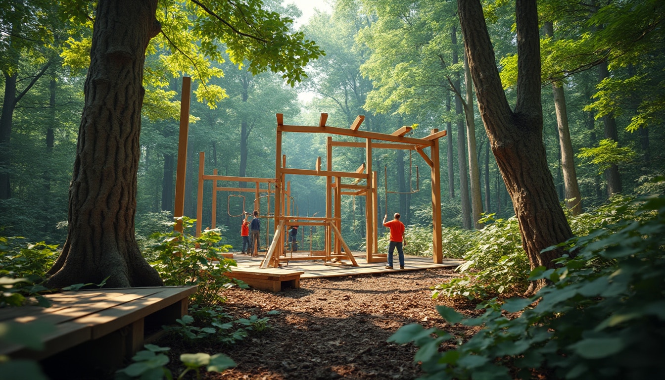 découvrez nos services de construction de parcours d'obstacles en forêt spécialement conçus pour l'entraînement des drones fpv, alliant défi et immersion en milieu naturel.