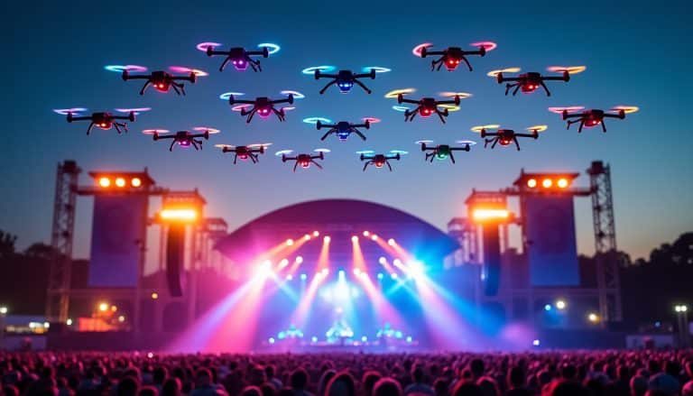 découvrez comment assurer une coordination millimétrée entre le timecode musical et la position des drones de spectacle pour des performances synchronisées et impressionnantes.