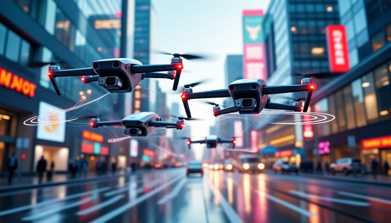 analyse et modélisation de la consommation énergétique liée au transport de colis par drones, optimisant les performances et la durabilité des livraisons aériennes.