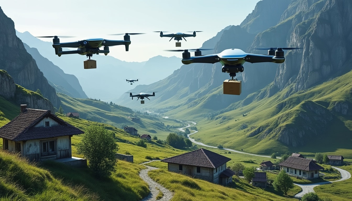 découvrez comment les drones de livraison remplacent les facteurs ruraux dans les zones de montagne, améliorant ainsi la rapidité et l'efficacité des services postaux en terrains difficiles.