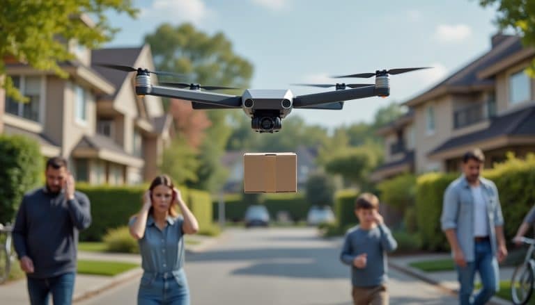 découvrez les enjeux de l’acceptabilité sociale des drones de livraison et l’impact de leur bruit sur la qualité de vie des riverains.